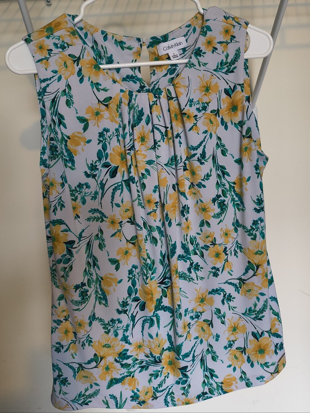 Calvin Klein White Floral Sleeveless Camisole